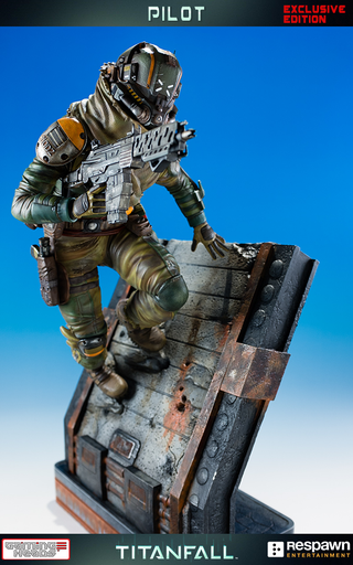 Illustration for article titled Wallrunning Titanfall Pilot Statue